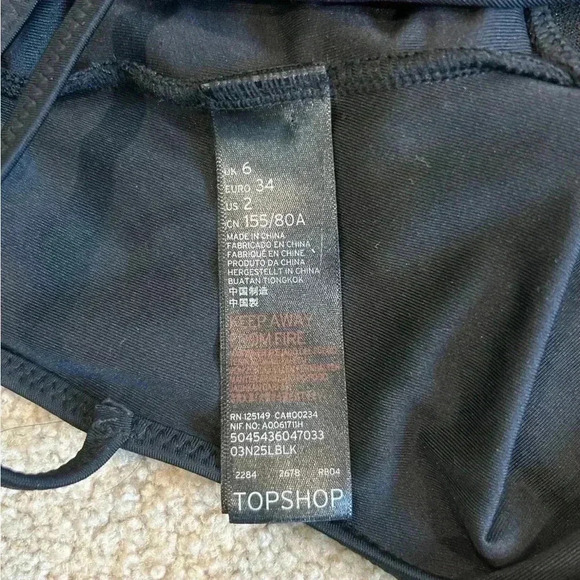 Topshop black mesh open backed one piece swimsuit in size 6 - Picture 6 of 6